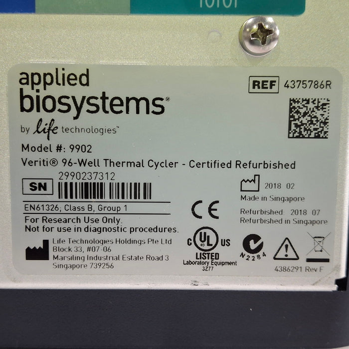 Applied Biosystems Veriti 96 Well Thermocycler