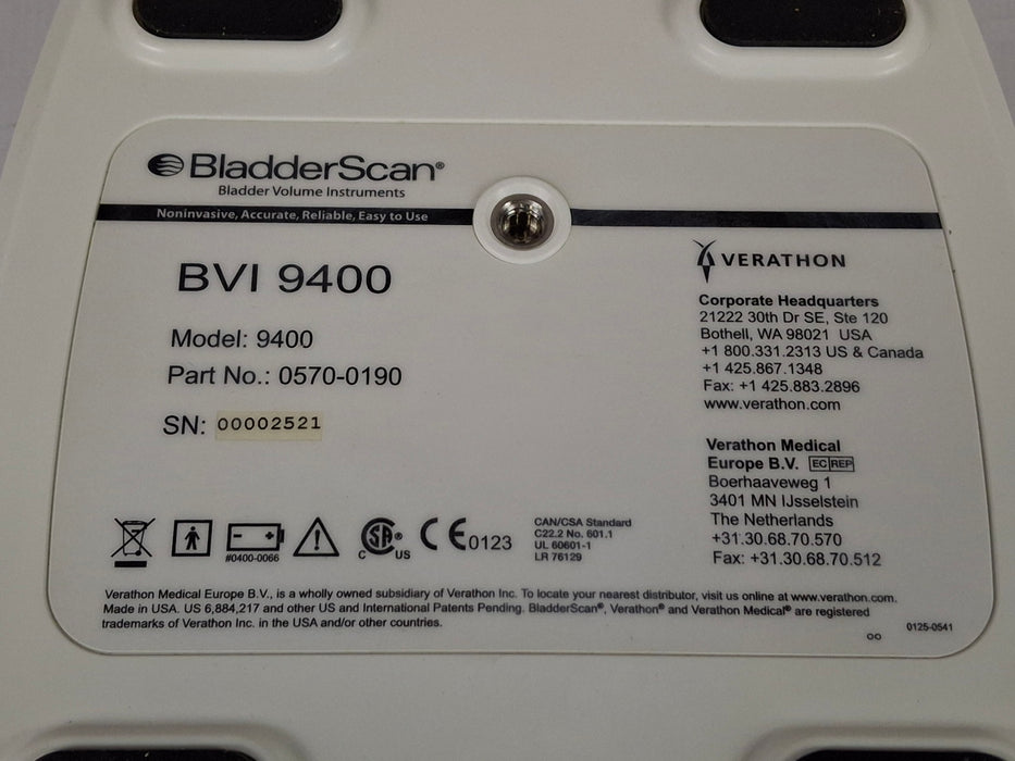 Verathon Medical, Inc BVI 9400 Bladderscan