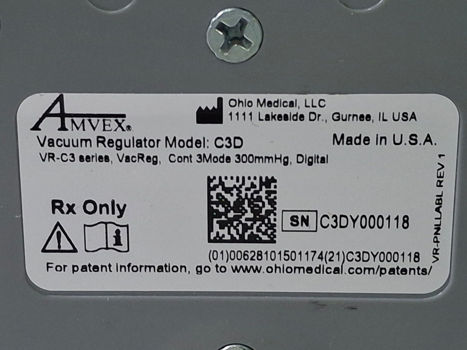 Amvex Vacuum Regulator