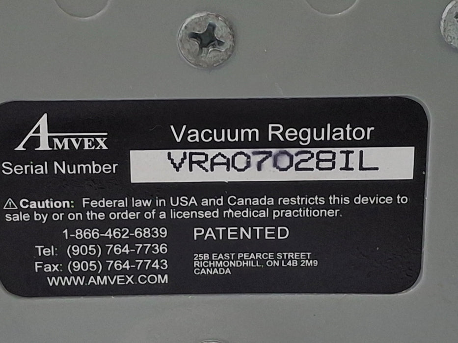Amvex Vacuum Regulator