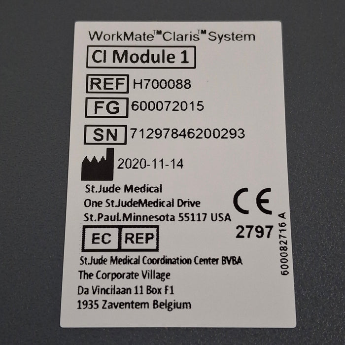 St. Jude Medical, Inc. H700088 Cl Module 1 Workmate Claris