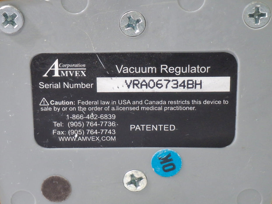 Amvex Vacuum Regulator