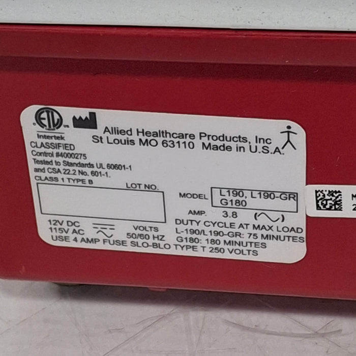 Allied Healthcare Products L190-GR Portable Aspirator Suction Unit