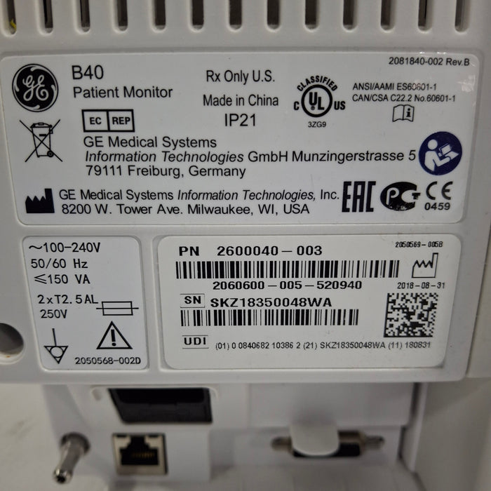 GE Healthcare B40 Patient Monitor