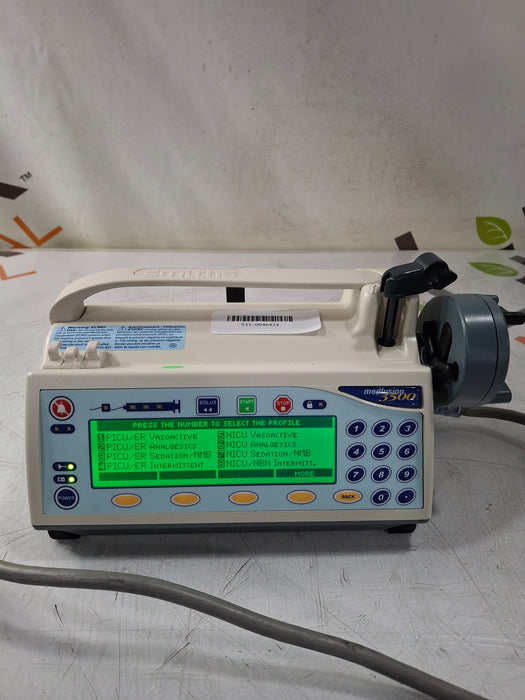 Smiths Medical Medfusion 3500 Version 6 Syringe Infusion Pump