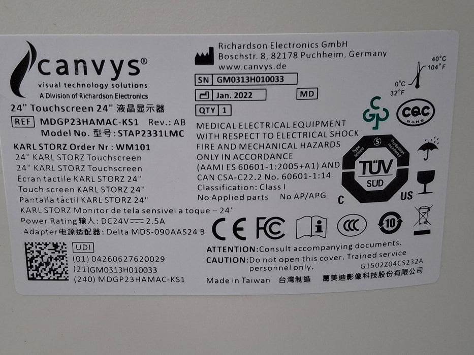 Karl Storz Canvys 24" Touch Screen Monitor