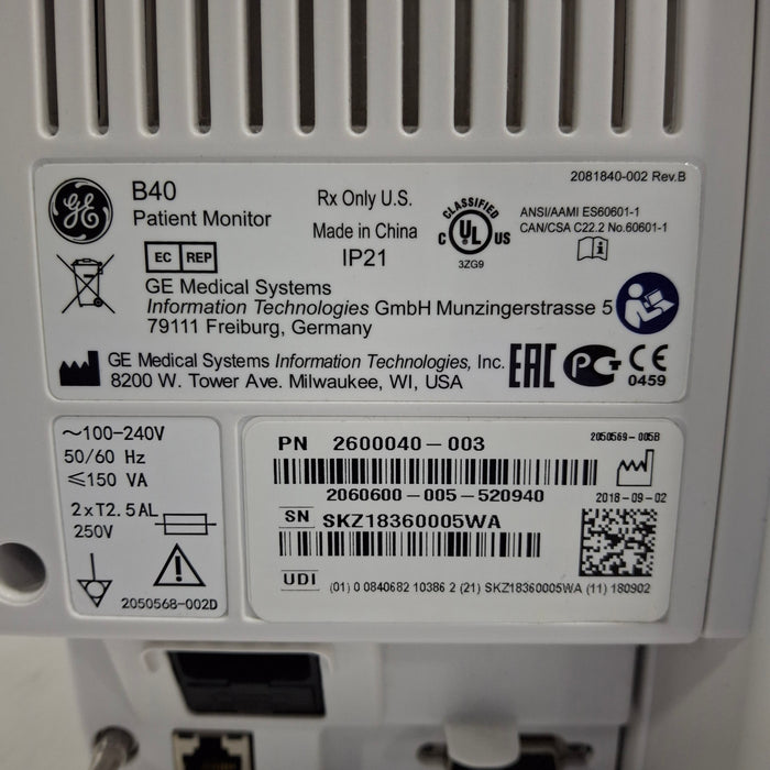 GE Healthcare B40 Patient Monitor