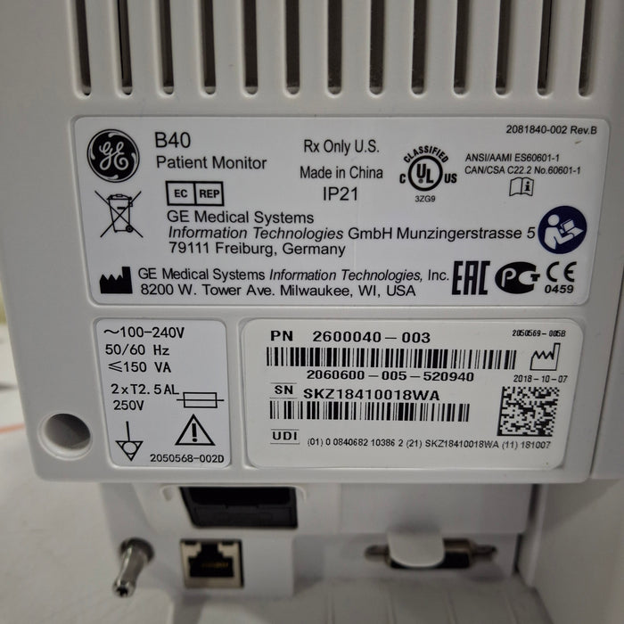 GE Healthcare B40 Patient Monitor