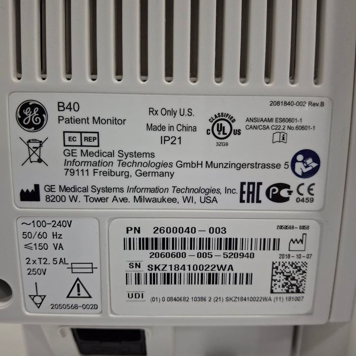 GE Healthcare B40 Patient Monitor