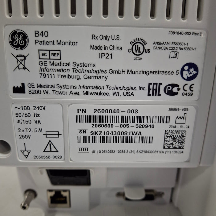 GE Healthcare GE Healthcare B40 Patient Monitor Patient Monitors reLink Online