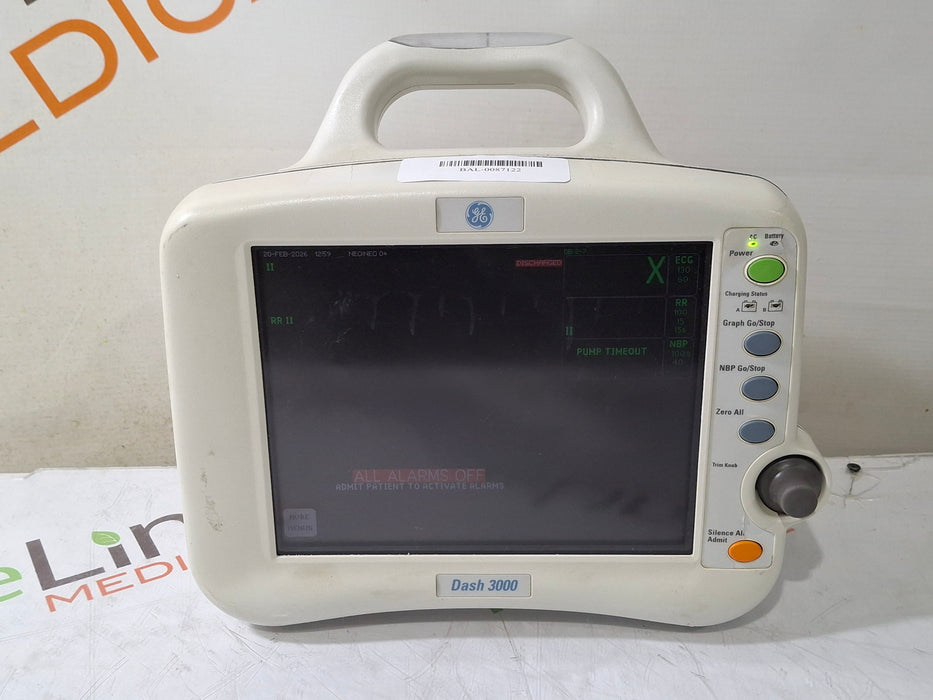 GE Healthcare Dash 3000 - Masimo SpO2 Patient Monitor