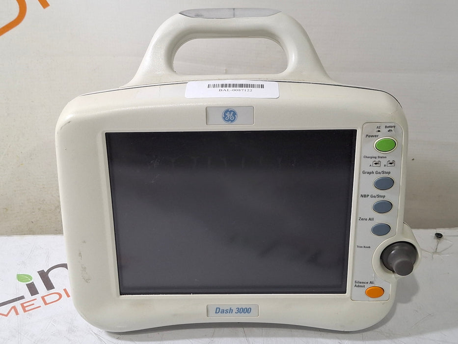 GE Healthcare Dash 3000 - Masimo SpO2 Patient Monitor