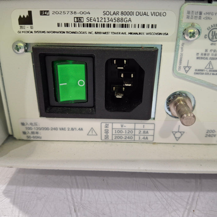 GE Healthcare Solar 8000i Patient Monitor