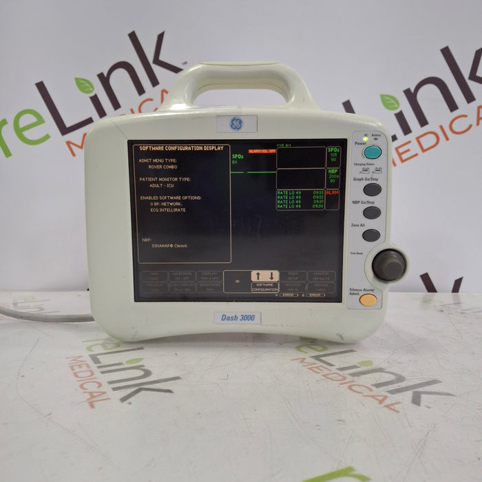 GE Healthcare Dash 3000 - Masimo SpO2 Patient Monitor