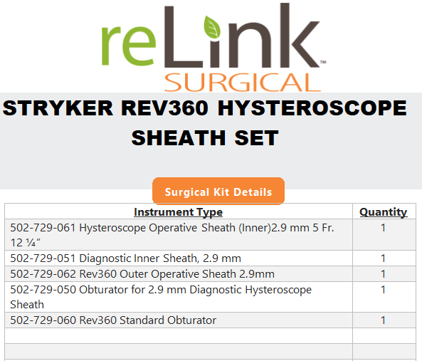 Stryker Rev360 Resectoscope Set