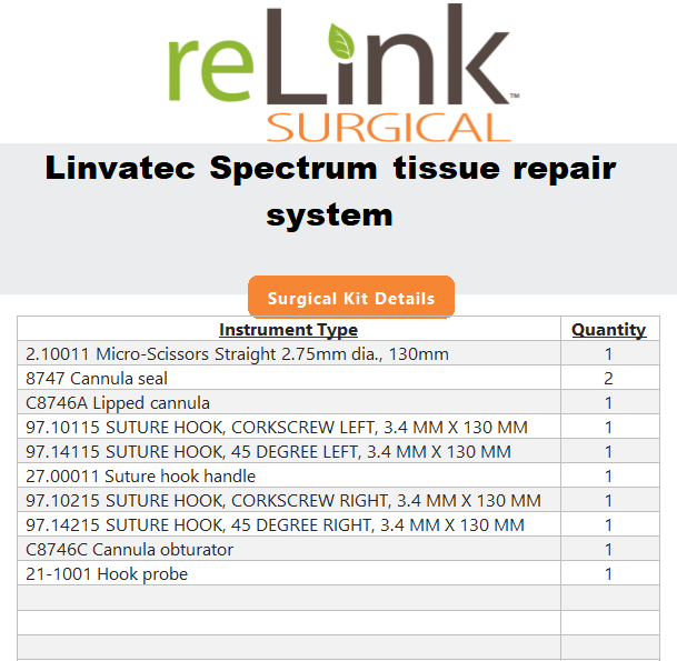 Linvatec Spectrum Tissue Repair System