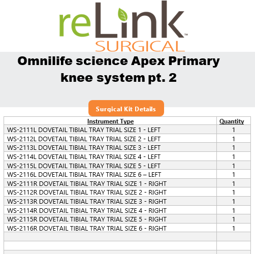 Omnilife Science Apex Primary Knee System
