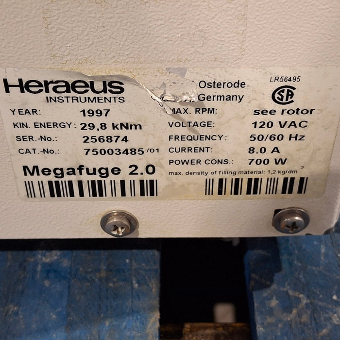 Heraeus Megafuge 2.0 All Purpose Tabletop Centrifuge