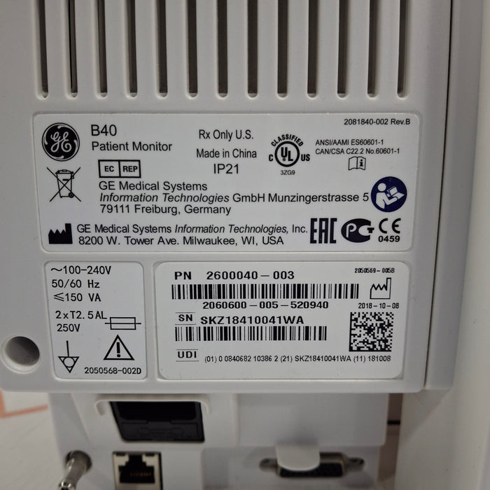 GE Healthcare B40 Patient Monitor