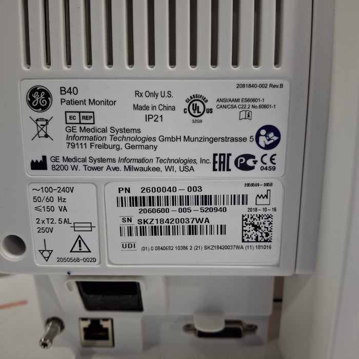 GE Healthcare B40 Patient Monitor