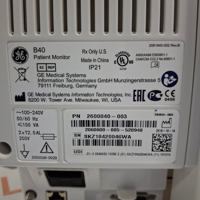 GE Healthcare B40 Patient Monitor