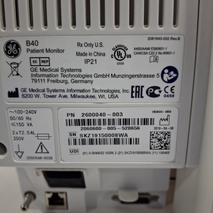 GE Healthcare B40 Patient Monitor
