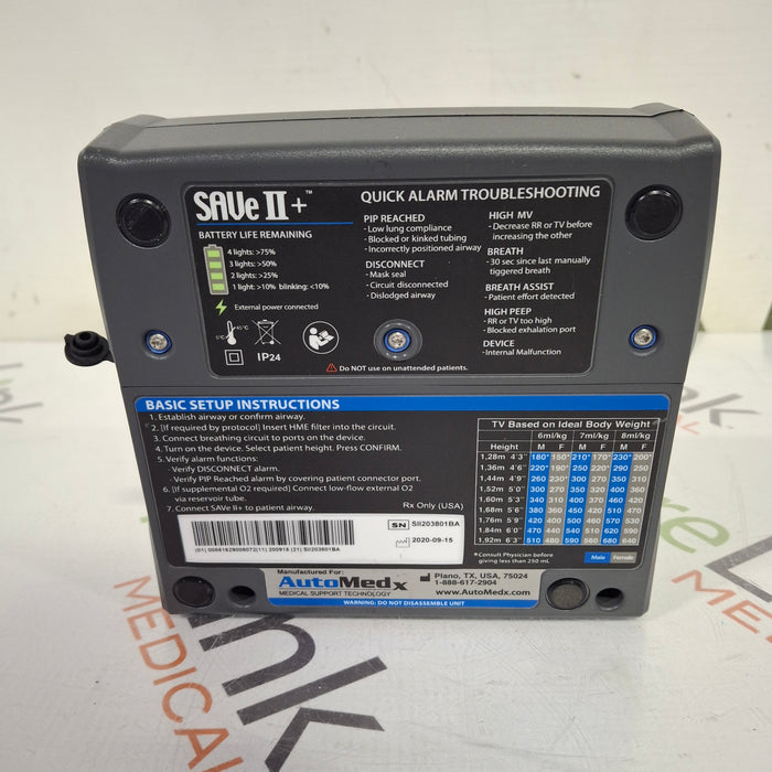 Automedx SAVe II + Automated Ventilator