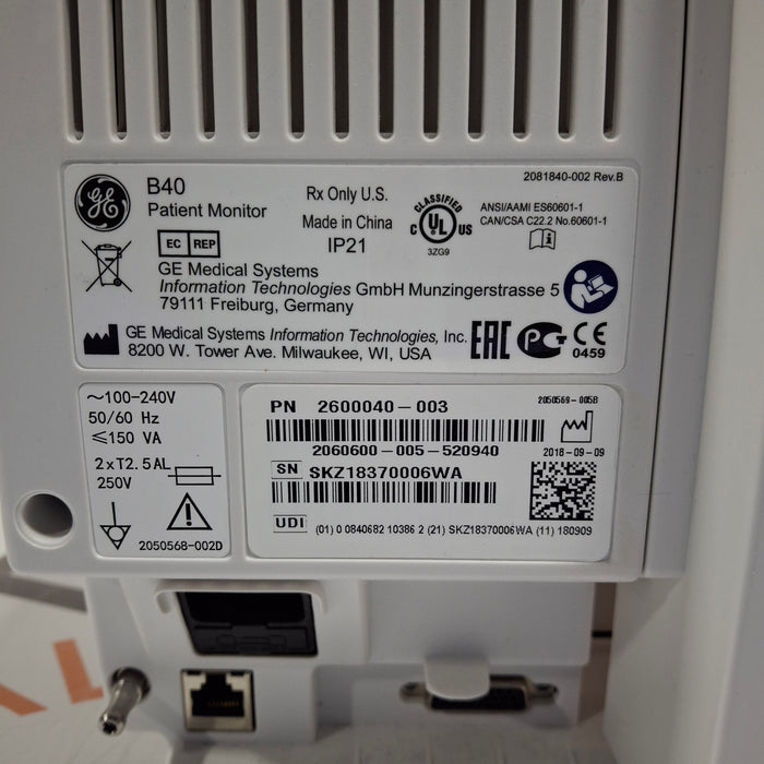 GE Healthcare B40 Patient Monitor