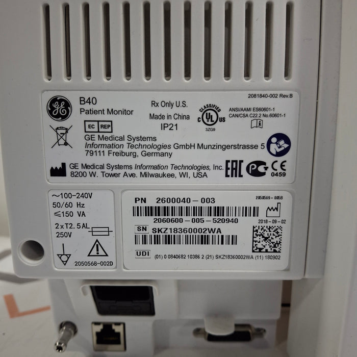GE Healthcare B40 Patient Monitor