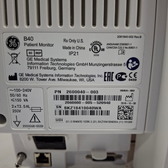 GE Healthcare B40 Patient Monitor