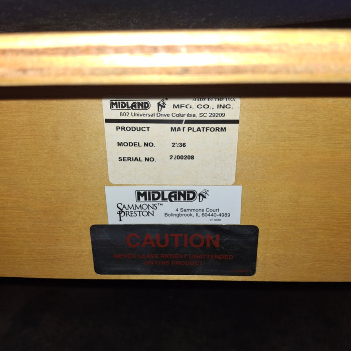Midland 2236 Mat Platform Table