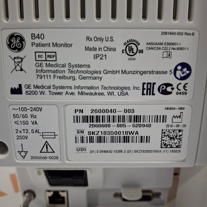 GE Healthcare B40 Patient Monitor