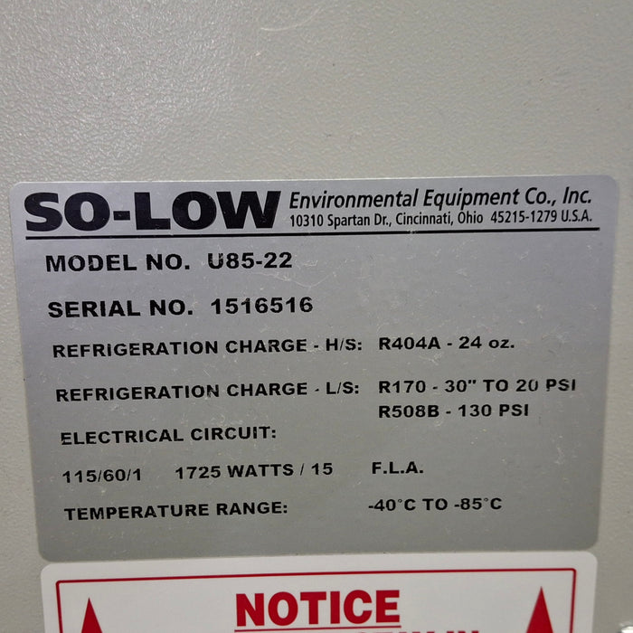 So-Low U85-22 Ultra Low Upright Freezer