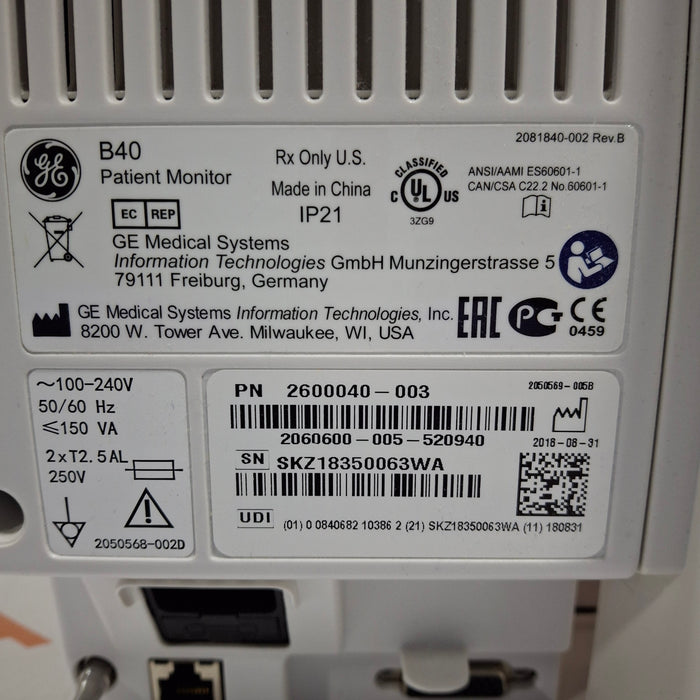 GE Healthcare B40 Patient Monitor