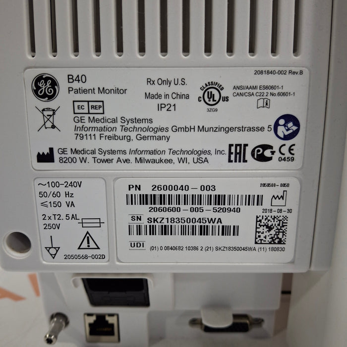GE Healthcare B40 Patient Monitor