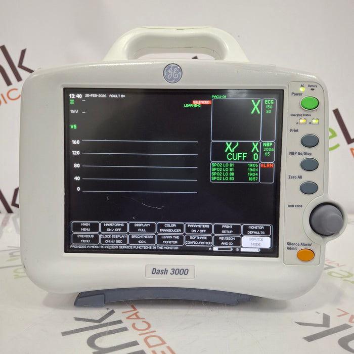 GE Healthcare Dash 3000 - Masimo SpO2 Patient Monitor