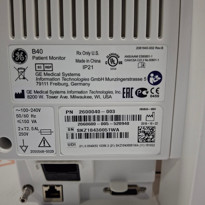 GE Healthcare B40 Patient Monitor