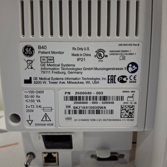 GE Healthcare B40 Patient Monitor