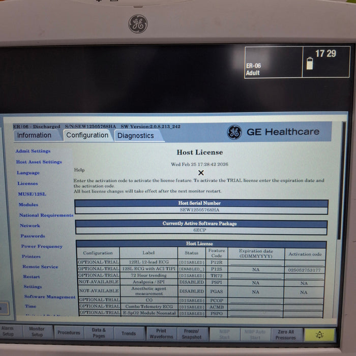 GE Healthcare Carescape B650 Emergency Care Patient Monitor