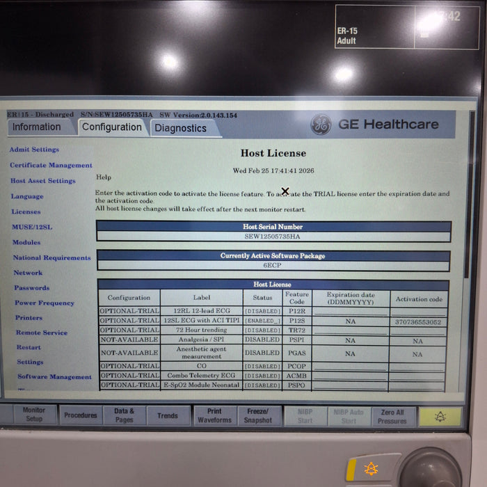 GE Healthcare Carescape B650 Emergency Care Patient Monitor