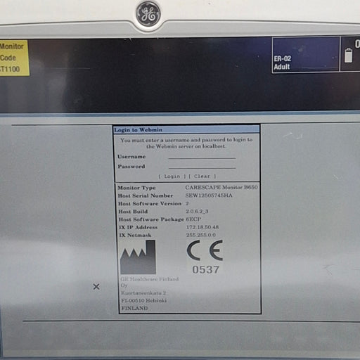 GE Healthcare GE Healthcare Carescape B650 Emergency Care Patient Monitor Patient Monitors reLink Online