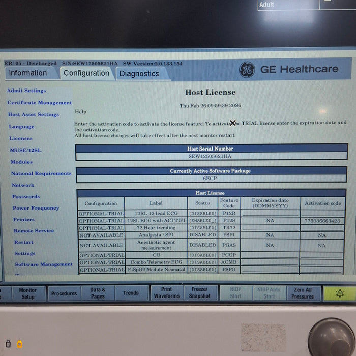 GE Healthcare Carescape B650 Emergency Care Patient Monitor
