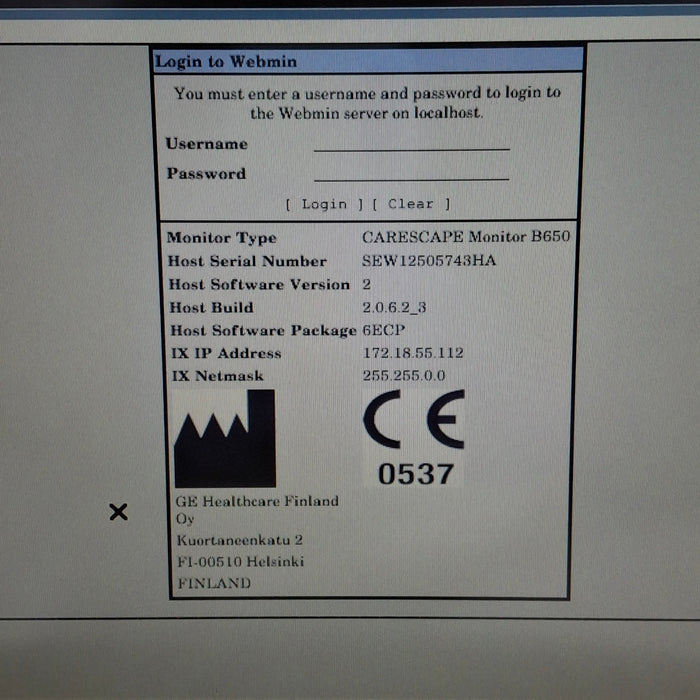 GE Healthcare Carescape B650 Emergency Care Patient Monitor