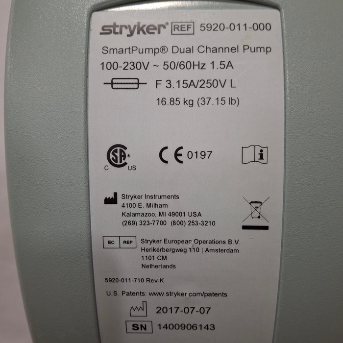 Stryker SmartPump Dual Channel Tourniquet
