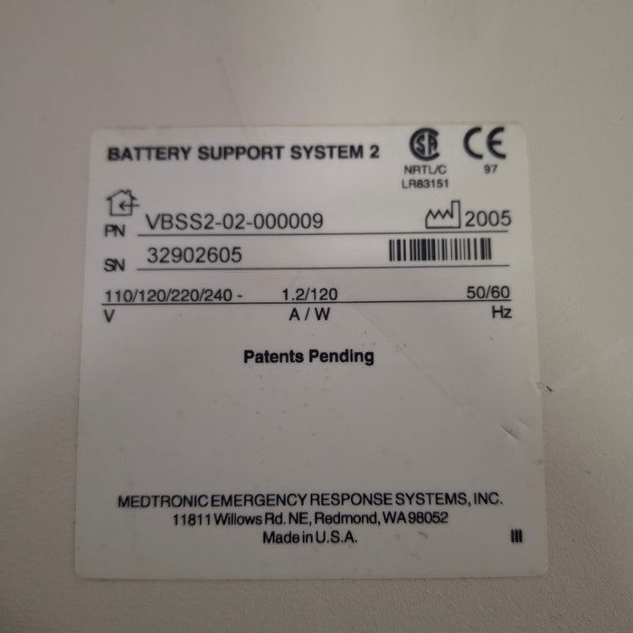 Medtronic Physio-Control Battery Support System 2 VBSS2-02-000009 Defibrillator