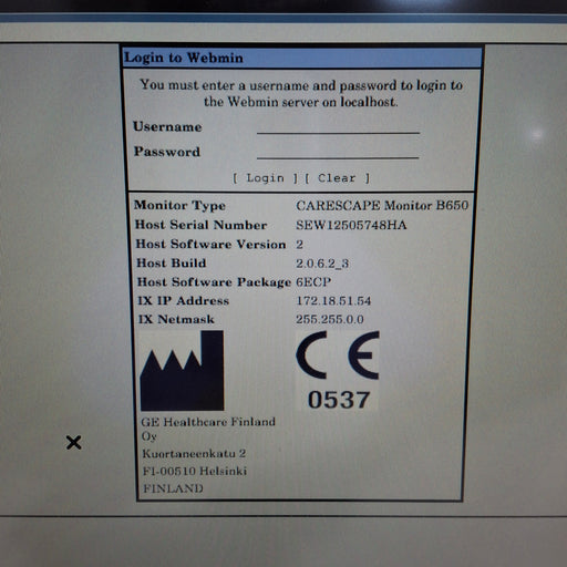 GE Healthcare GE Healthcare Carescape B650 Emergency Care Patient Monitor Patient Monitors reLink Online