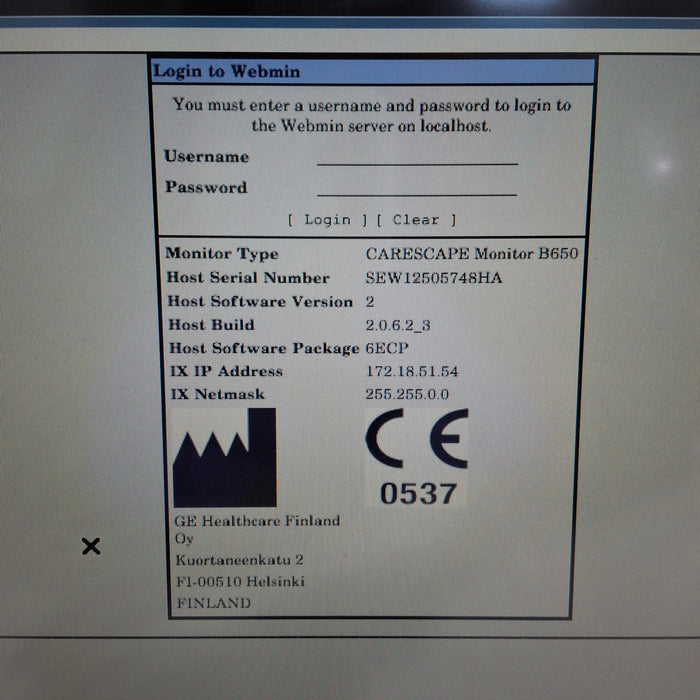 GE Healthcare Carescape B650 Emergency Care Patient Monitor