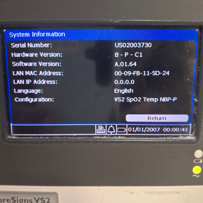 Philips SureSigns VS2 Vital Signs Monitor