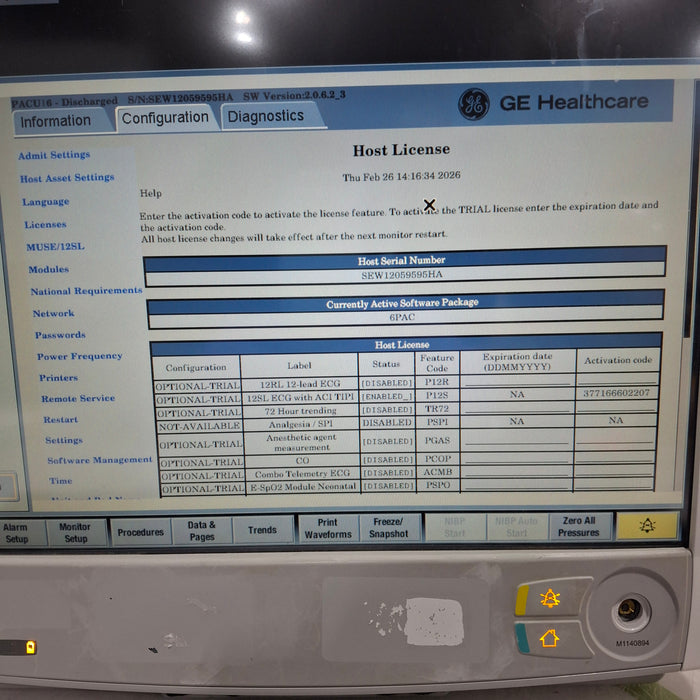 GE Healthcare Carescape B650 Post Anesthesia Care Patient Monitor