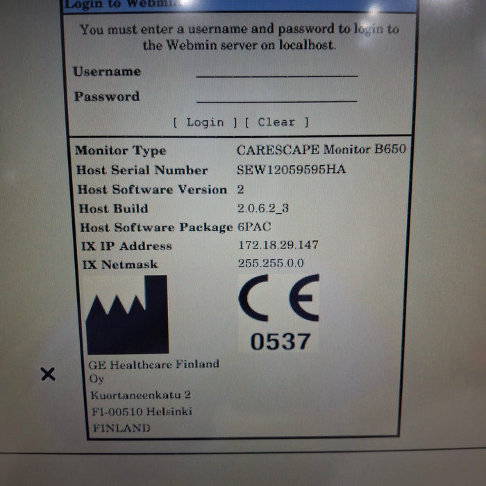 GE Healthcare Carescape B650 Post Anesthesia Care Patient Monitor
